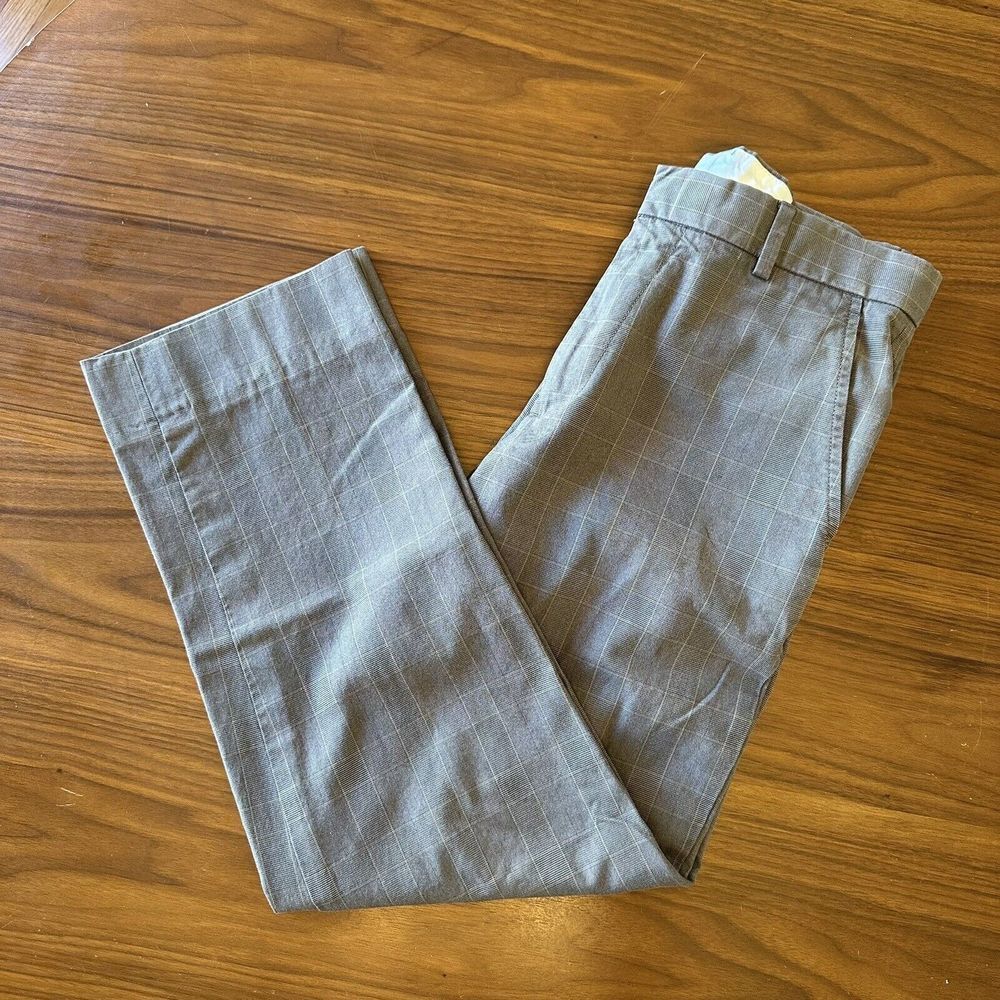 Banana Republic Dress Mens Pants 30x32  Modern Fit Cotton Slacks Brown Plaid